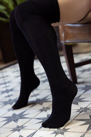 Kira Rami nude photo 08 - Kira Rami Black Lingerie And Boots In A Mansion